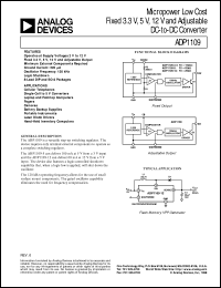 ADP1109 datasheet: Micropower Low Cost Fixed 3.3 V, 5 V, 12 V and Adjustable DC-DC Converter ADP1109