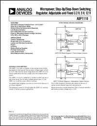 ADP1110 datasheet: Micropower Step Up/Down Switching Regulator; Adjustable and Fixed 3.3 V, 5 V, 12 V ADP1110
