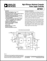 ADP3020 datasheet: High Efficiency Notebook Computer Power Supply Controller ADP3020
