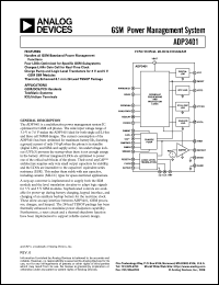 ADP3401 datasheet: GSM Power Management System for use with AD20msp425 ADP3401