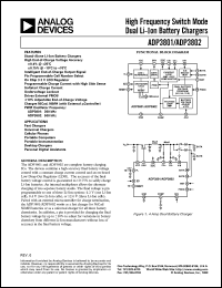 ADP3801 datasheet: 200 kHz, High Frequency Switch Mode Dual Li-Ion Battery Charger ADP3801