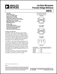 ADR293 datasheet: Low Noise Micropower Precision Voltage 5.0 V Reference ADR293