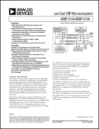 ADSP-2104 datasheet: 16-bit, 20 MIPS, 5v, 2 serial ports ADSP-2104