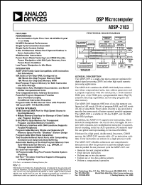 ADSP-2183 datasheet: 16-bit, 52 MIPS, 3.3 v, 2 serial ports, host port, 80 KB RAM ADSP-2183