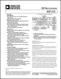 ADSP-2185 datasheet: 16-bit, 33 MIPS, 5 v, 2 serial ports, host port, 80 KB RAM ADSP-2185