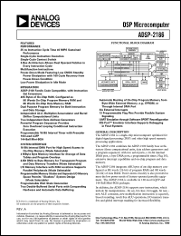 ADSP-2186 datasheet: 16-bit, 40 MIPS, 5v, 2 serial ports, host port, 40 KB RAM ADSP-2186