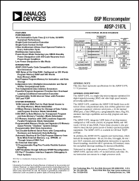 ADSP-2187L datasheet: 16-bit, 52 MIPS, 3.3v, 2 serial ports, host port, 160 KB RAM ADSP-2187L