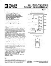 ADT14 datasheet: Quad Setpoint, Programmable Temperature Monitor and Controller ADT14
