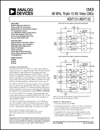 ADV7122 datasheet: CMOS 80 MHz, Triple 10-Bit Video DACs ADV7122