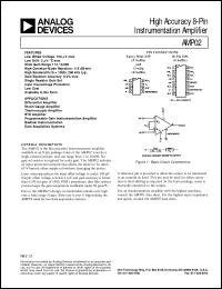 AMP02 datasheet: High Accuracy 8-Pin Instrumentation Amplifier AMP02