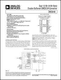 DAC8248 datasheet: Dual 12-Bit (8-Bit Byte) Double-Buffered CMOS D/A Converter DAC8248