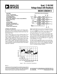 DAC8413 datasheet: Quad, 12-Bit DAC Voltage Output with Readback, Reset to Zero Code DAC8413