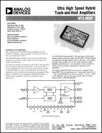 HTS-0010 datasheet: Ultra High Speed Hybrid Track-and-Hold Amplifiers HTS-0010