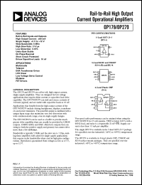 OP179 datasheet: Rail-to-Rail High Output Current Operational Amplifier OP179