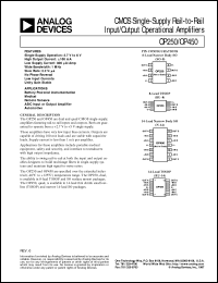 OP250 datasheet: Dual CMOS Single-Supply Rail-to-Rail Input/Output Operational Amplifier OP250