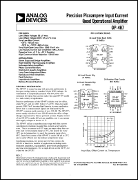 OP497 datasheet: Precision Picoampere Input Current Quad Operational Amplifier OP497