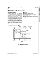 LM1851M datasheet: Ground Fault Interrupter LM1851M