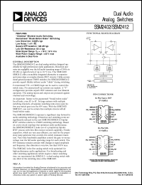 SSM2412 datasheet: Dual Analog Switch Designed Specifically For High Performance Audio Applications SSM2412