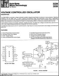 SSM2038 datasheet: Voltage controlled oscillator SSM2038