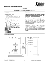 X9316ZPM datasheet: E2POT nonvolatile digital potentiometer X9316ZPM