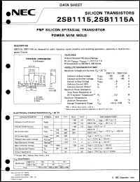 2SB1115A-T2 datasheet: Silicon transistor 2SB1115A-T2