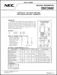 2SC3582 datasheet: For amplify microwave and low noise. 2SC3582