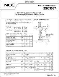 2SC3587 datasheet: For amplify microwave and low noise. 2SC3587