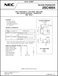 2SC4954 datasheet: Microwave low-noise amplification silicon transistor 2SC4954