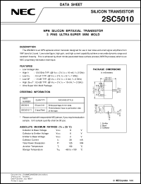 2SC5010-T1/-T2 datasheet: NPN epitaxial-type silicon transistor 2SC5010-T1/-T2