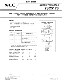 2SC5178-T2 datasheet: High fT, high gain transistor 2SC5178-T2