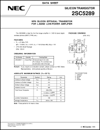2SC5289 datasheet: Mobile communications transmission power amplifier 2SC5289