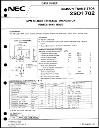 2SD1702 datasheet: Silicon transistor 2SD1702
