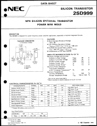 2SD999-T1 datasheet: Silicon transistor 2SD999-T1