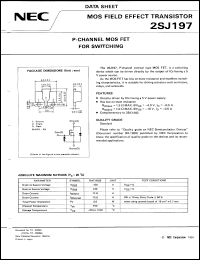2SJ197 datasheet: P-channel MOS FET 2SJ197