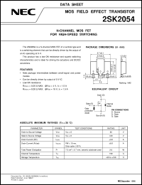 2SK2054 datasheet: High-speed switching N channel MOS FET 2SK2054