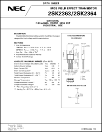 2SK2364 datasheet: N-channel enhancement type DMOS 2SK2364