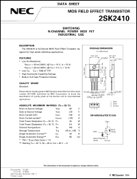 2SK2410 datasheet: Low withstand voltage Nch MOS FET 2SK2410