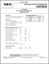 2SK2826-S datasheet: Nch power MOSFET MP-25 60V 70A 2SK2826-S