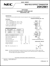 2SK2981-E1 datasheet: Power MOSFET 2SK2981-E1