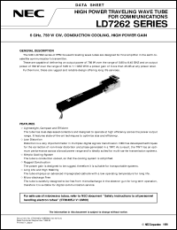 LD7262 datasheet: 5.85 - 6.45/7.1GHz, 750/700W TWT for Communications LD7262