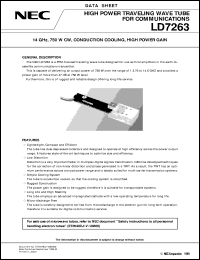 LD7263 datasheet: 13.75 - 14.5GHz, 750W TWT for Satellite Ground Terminals LD7263