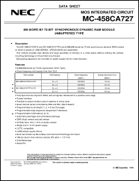 MC-458CA727EFA-A75 datasheet: 64M-byte(8M-word x 72-bit) SDRAM DIMM MC-458CA727EFA-A75