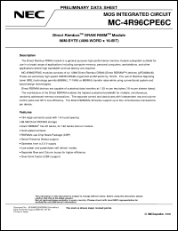 MC-4R96CPE6C-653 datasheet: 96M-byte(48M-word x 16-bit) Direct Rambus(TM) DRAM RIMM(TM) Module MC-4R96CPE6C-653