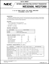 NE32500 datasheet: N channel heterojunction electric-field-effect transistor NE32500