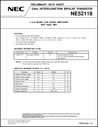 NE52118-T1 datasheet: L-S band 4-pin super mini mold GaAsHBT NE52118-T1