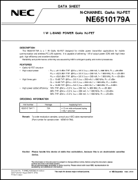 NE6510179A datasheet: L-BAND POWER GaAs HJ-FET NE6510179A
