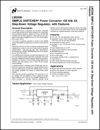 LM2599SX-ADJ datasheet: SIMPLE SWITCHER Power Converter 150 KHz 3A Step-Down Voltage Regulator with Features LM2599SX-ADJ