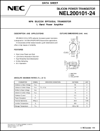 NEL200101-24 datasheet: 2GHz microwave power amplification(1W) NEL200101-24