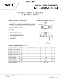NEL2035F03-24 datasheet: 2GHz microwave power amplification(35W) NEL2035F03-24