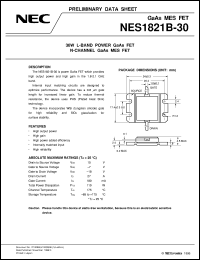 NES1821B-30 datasheet: High output/ High efficiency/Low disdortion NES1821B-30